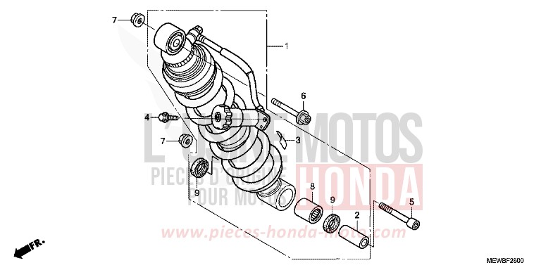 REAR CUSHION for Deauville ABS CARNELIAN RED METALLIC (R296) from 2011